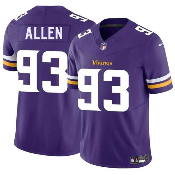 Men & Women & Youth Minnesota Vikings #93 Jonathan Allen Purple 2025 F.U.S.E. Vapor Limited Stitched Jersey